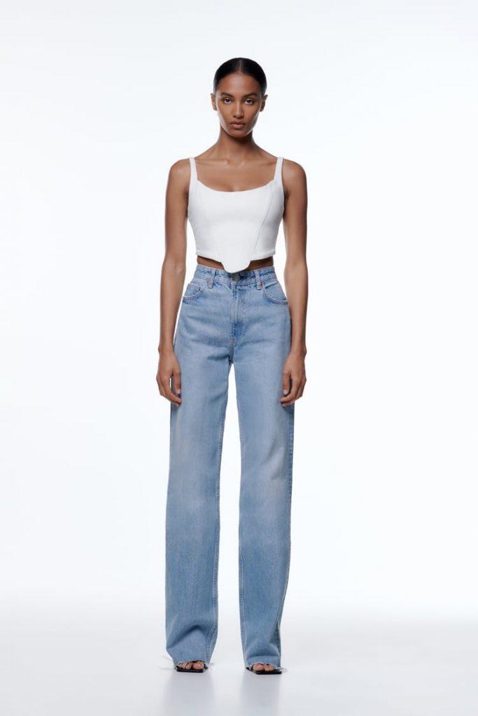 Zara High-Rise Wide-Leg Full-Length Jeans