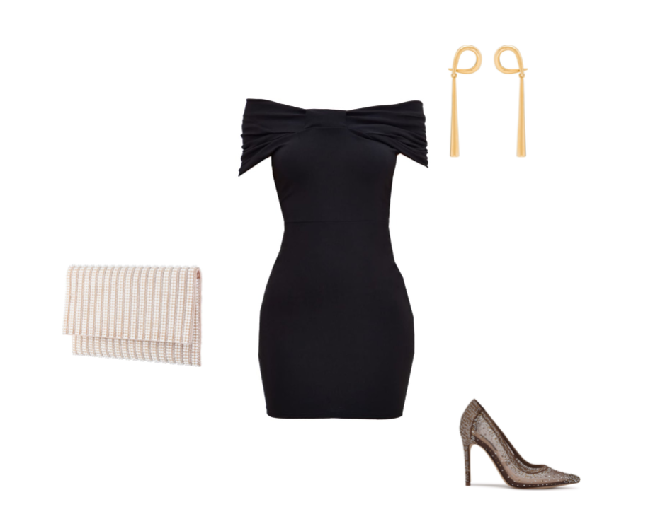 Outfit for pear-shaped body featuring bodycon dress