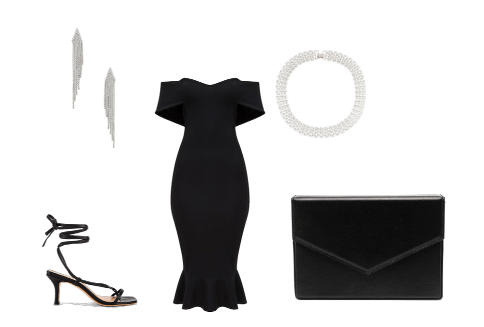 An evening outfit for a pear-shaped body