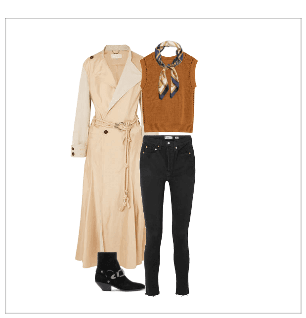 Coat styling option for women with rectangle shape body