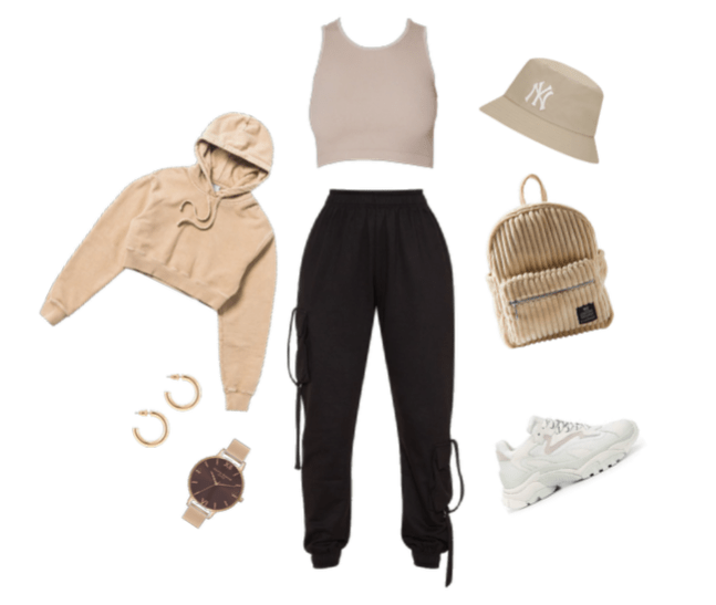 Airport outfit idea with a sleeveless top
