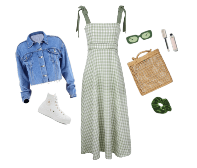Long dress look idea for a countryside vacation
