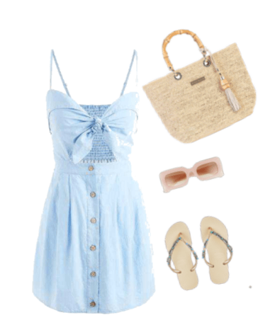 Denim dress in a light fabric summer outfit idea