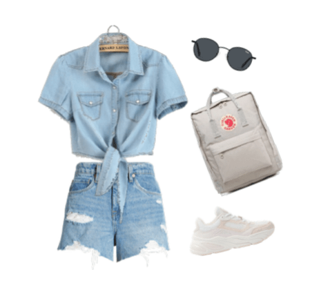 Jeans outfit idea for one-day trip