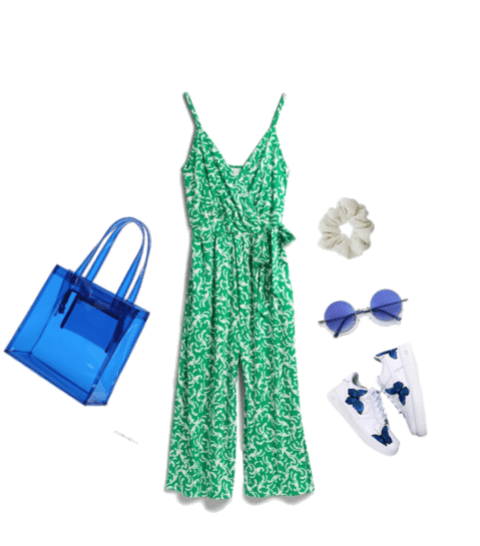 Jumpsuit outfit idea for one-day trip