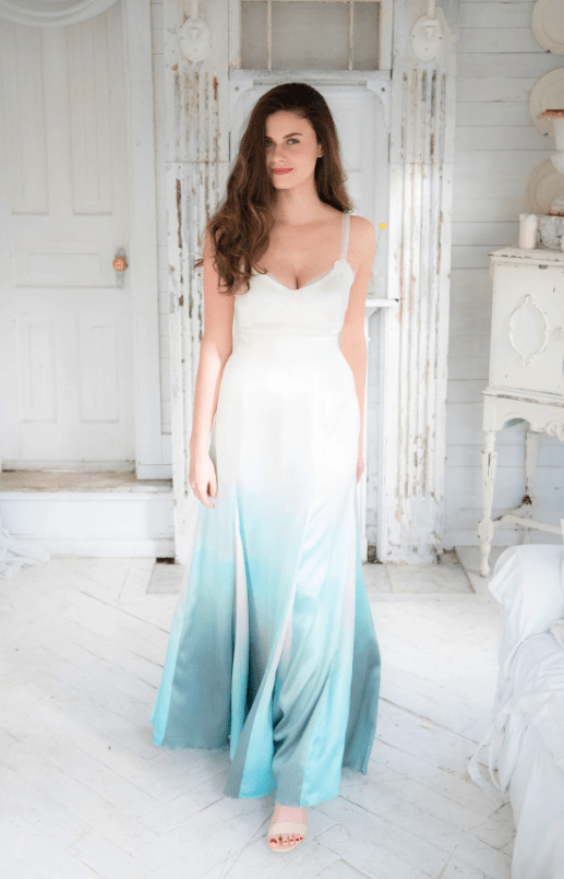 Silk wedding dress with straps