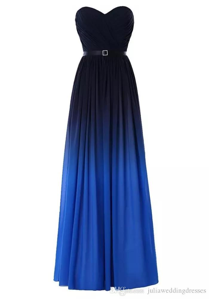 Black blue ombre dress for bridesmaids