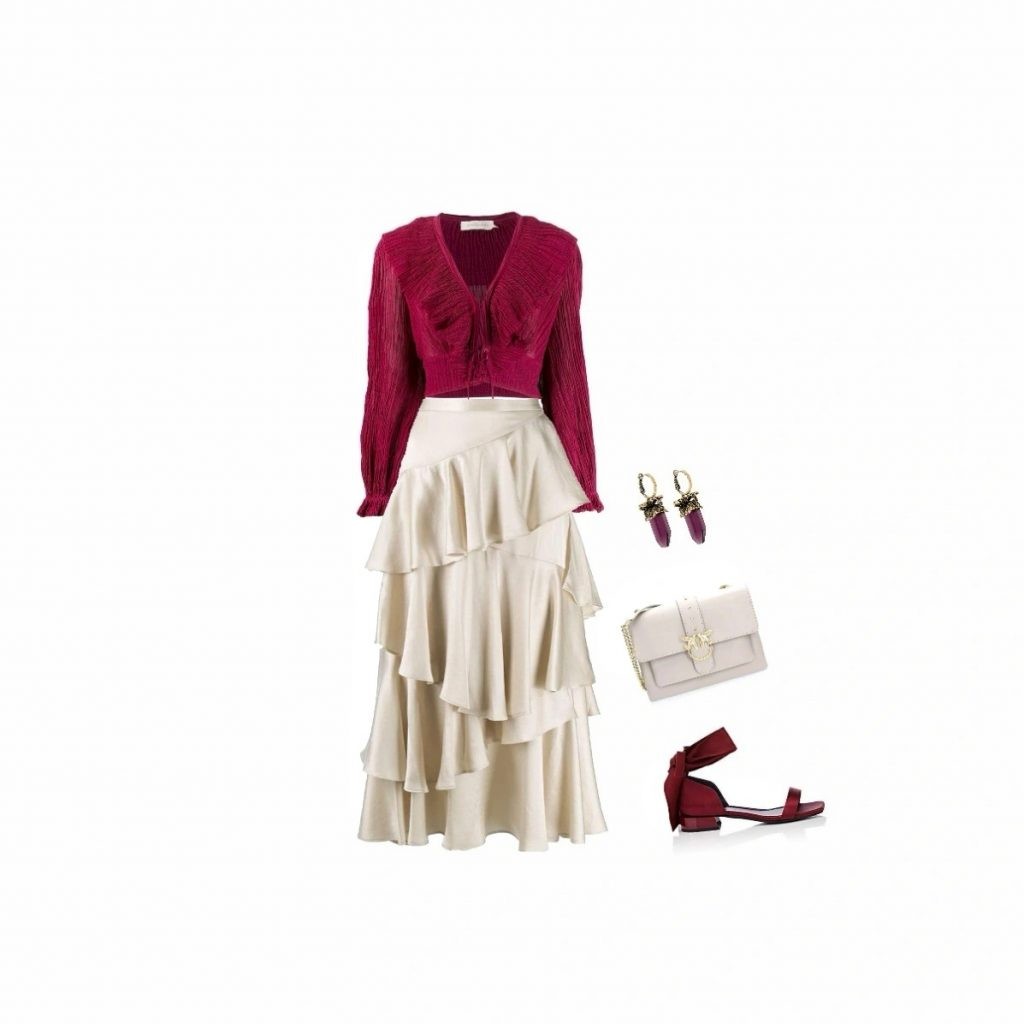 Layered skirt outfit idea for inverted triangle body