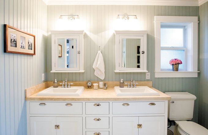 Turquoise shiplap bathroom walls by the Pleated Poppy