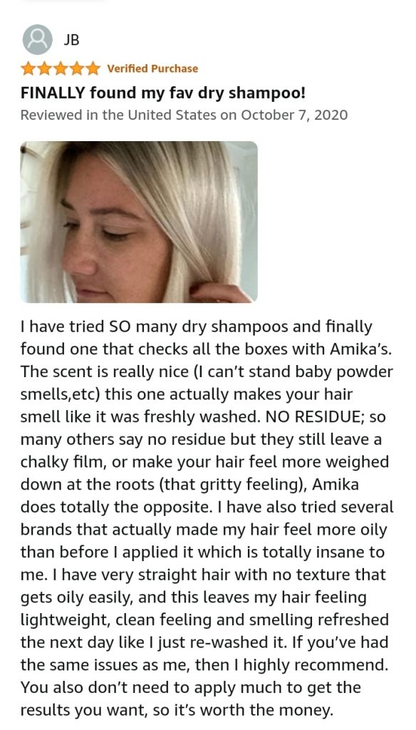Amika Perk Up Dry Shampoo Amazon review