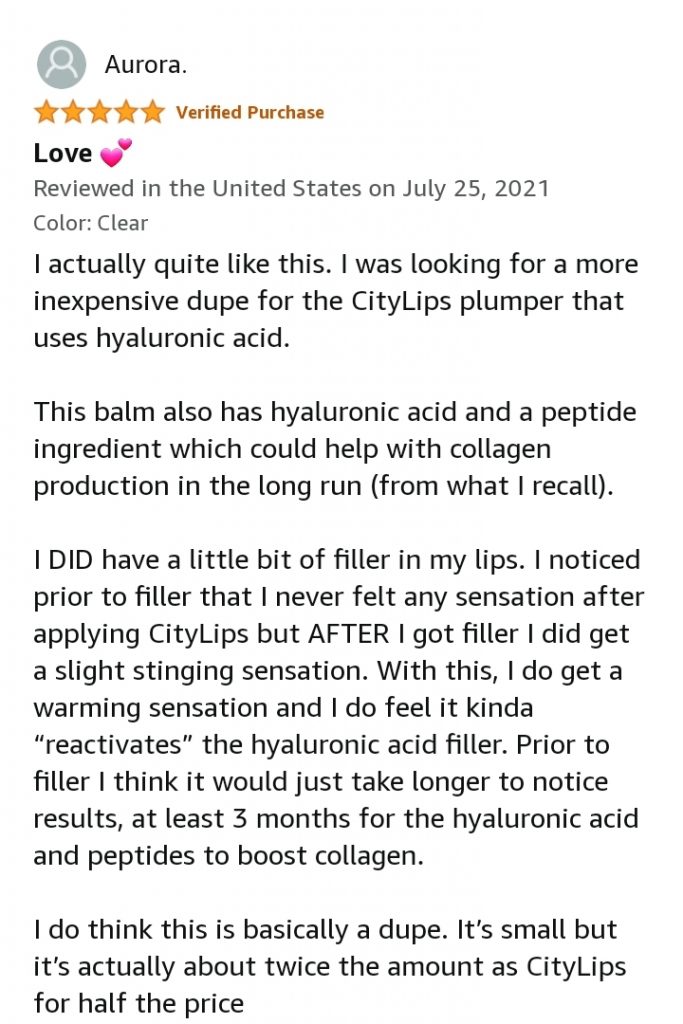 Indeed Labs Hyaluron+ Volumising Lip Treatment Amazon review