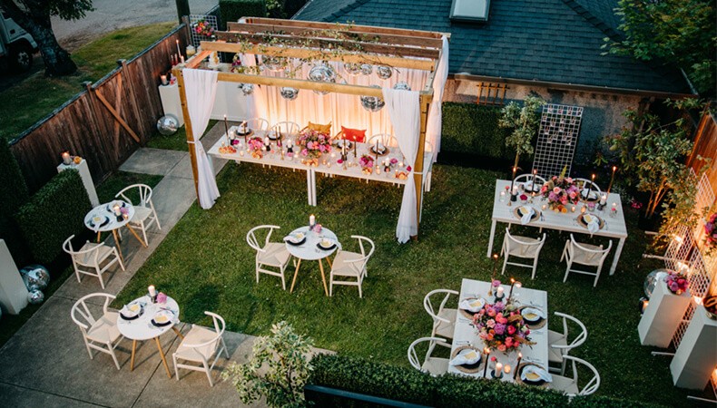 Backyard wedding idea by Happy Wedding