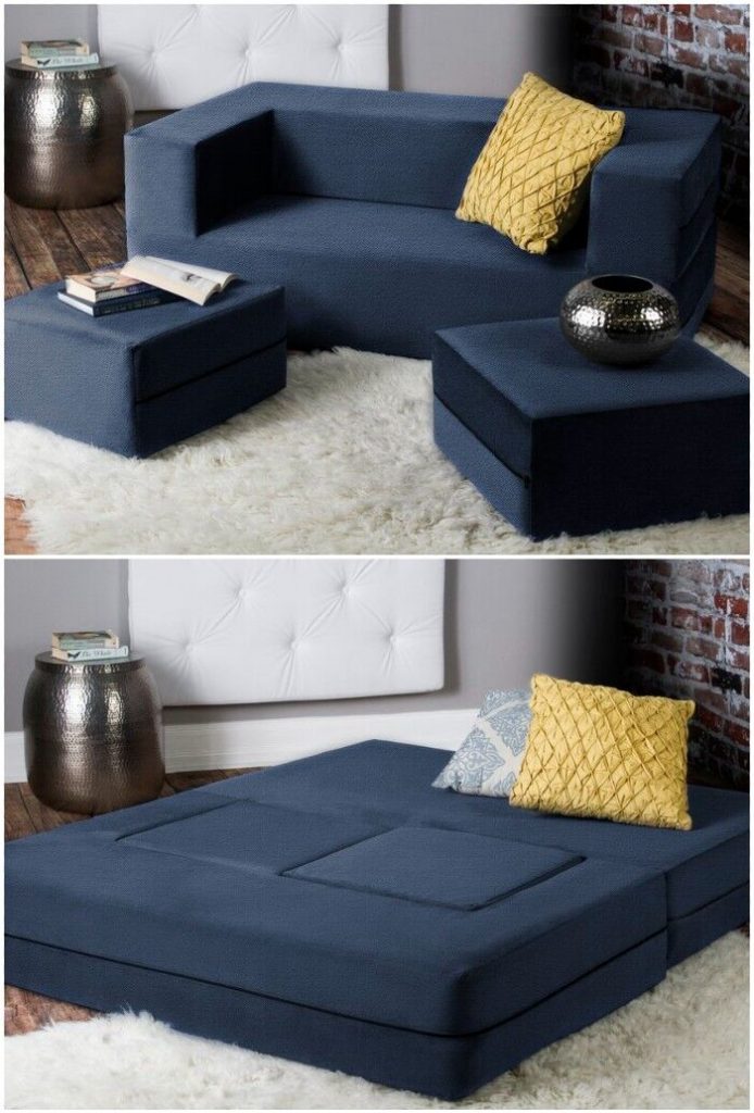 Multi-purpose sofa storage idea for loft apartment