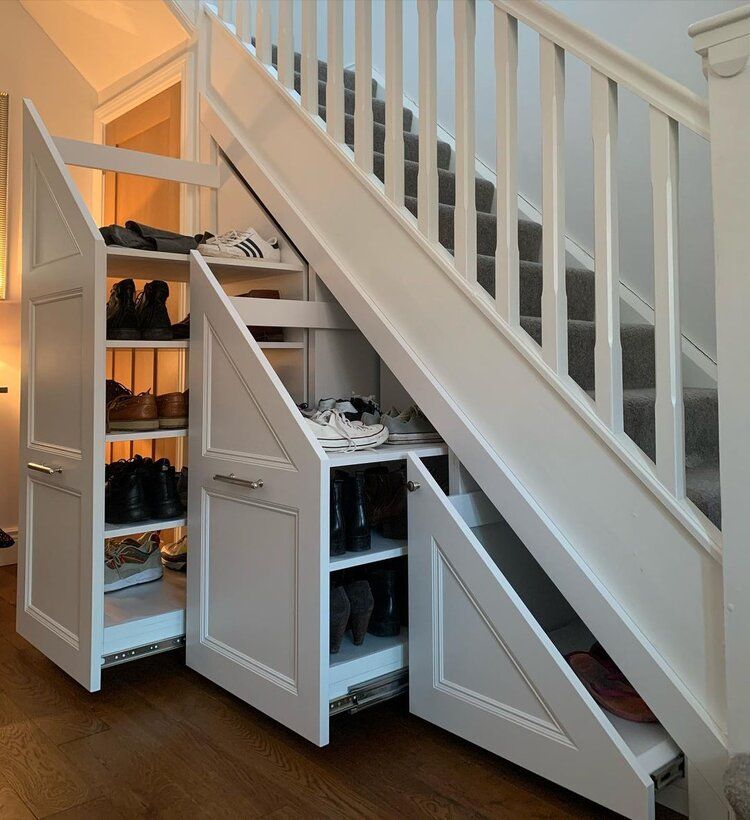 Stairs as storage for loft apartment