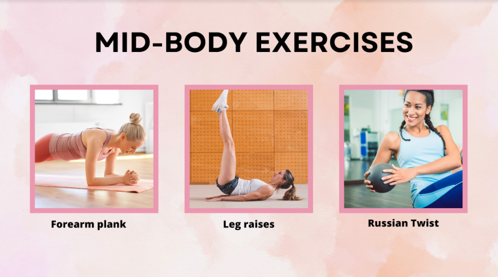 Mid-body workout for hourglass and pear-shaped body