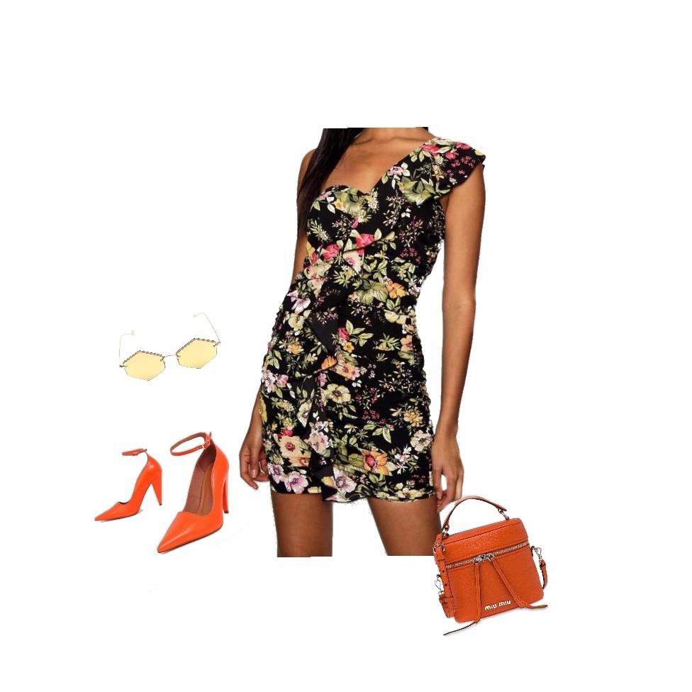Flower pattern bodycon for inverted triangle body