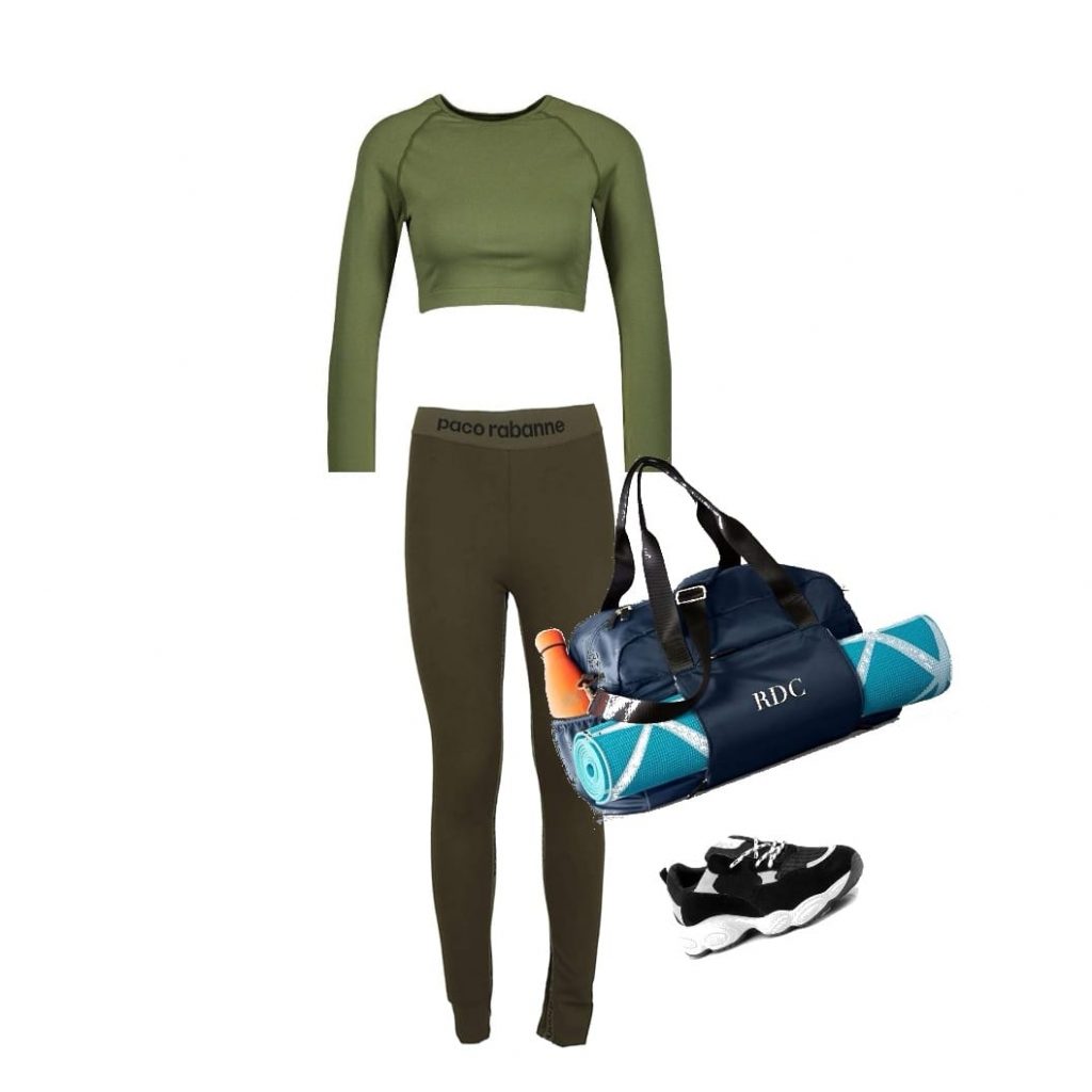 Slim fit top and leggings Pilates outfit idea