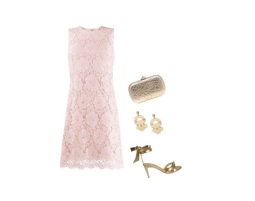 Pink sheath cocktail dress for apple-shaped body