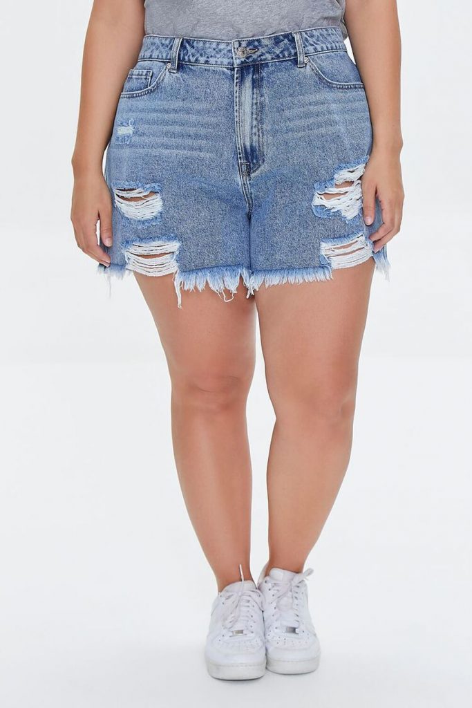 Mom-style denim shorts for big thighs Forever21