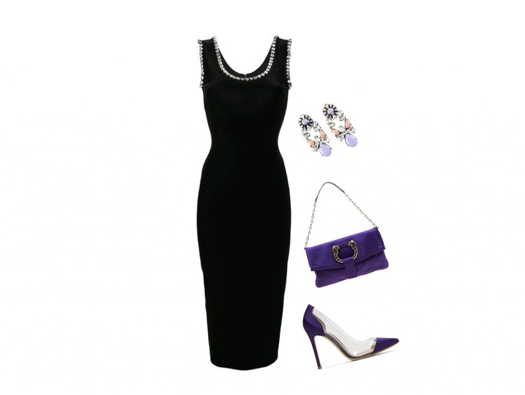 Black bodycon dress outfit for hourglass body shape