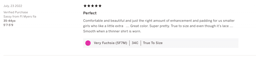 Front Close Lace Shine Strap Push-Up Bra by Victoria’s Secret positive review