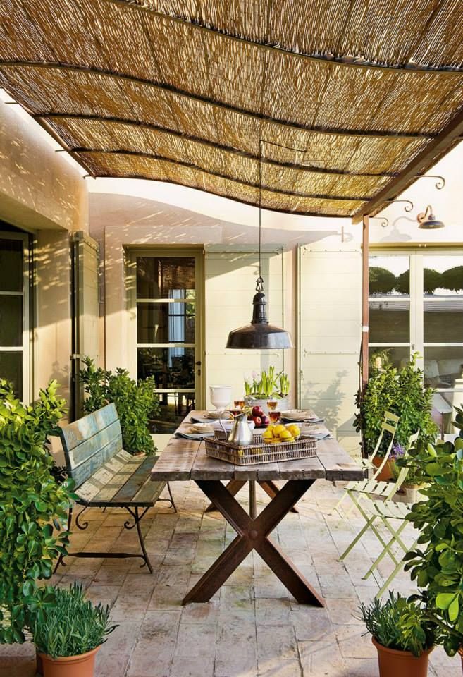 Bamboo ceiling idea for porch