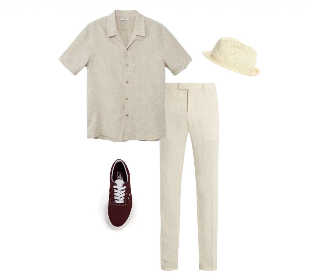Linen shirt and pants for men to wear to senior portraits