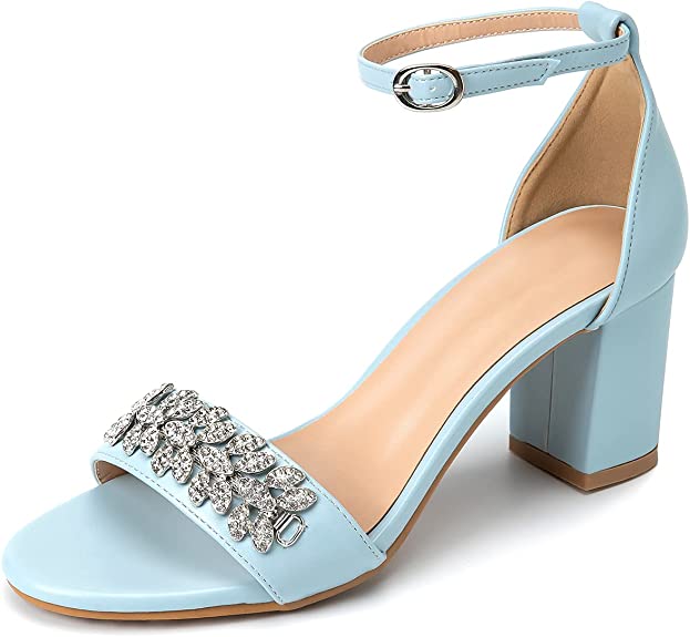 Light-blue shoes to wear with a navy-blue dress