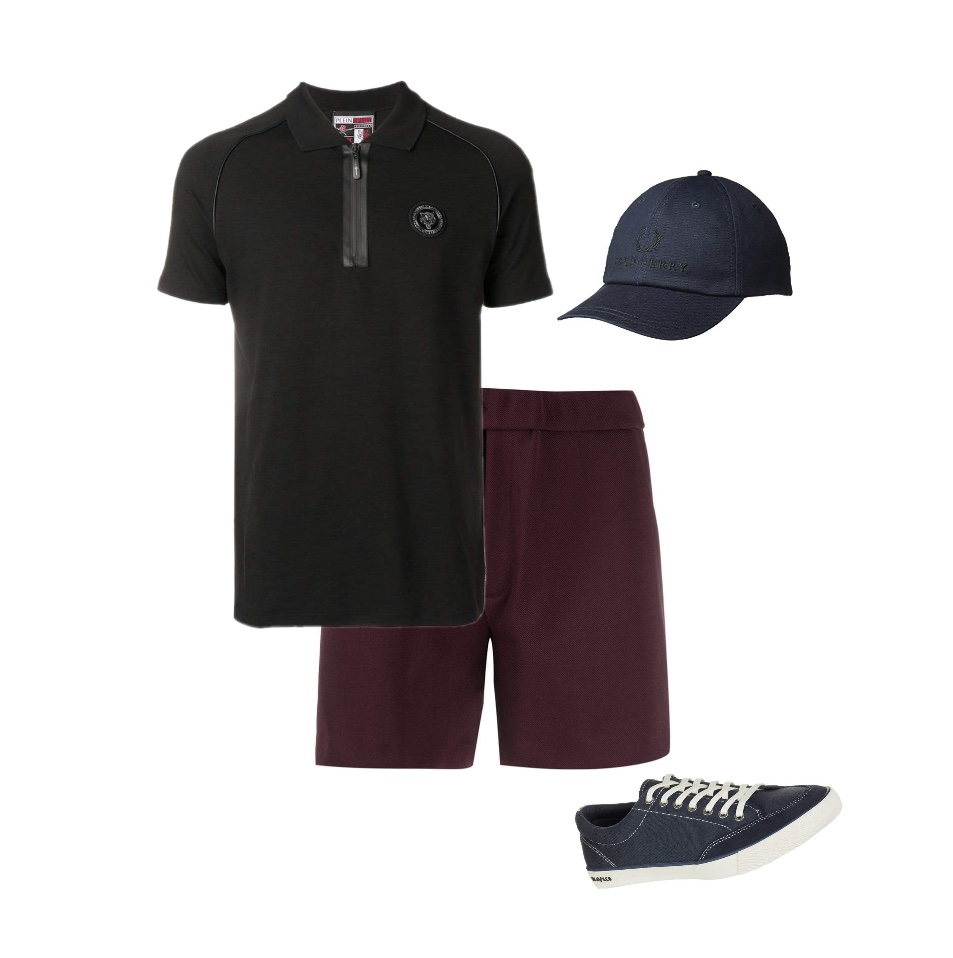 Sports shirt tennis shorts men country club attire idea for tennis
