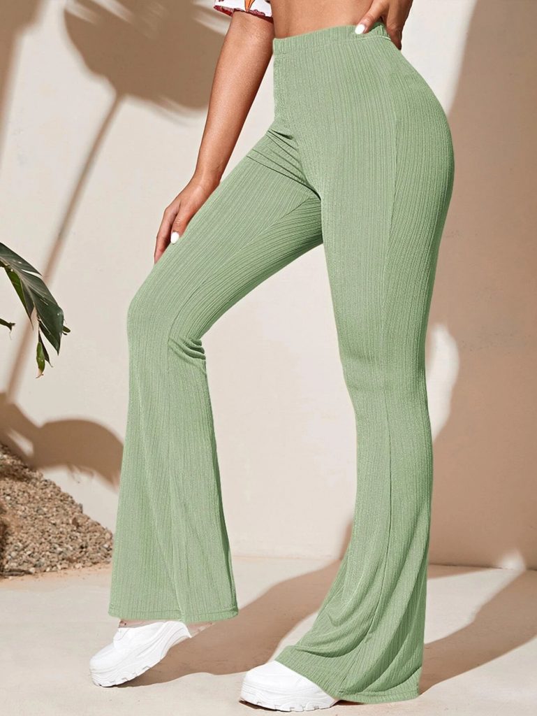 Flare light-green pants from SHEIN