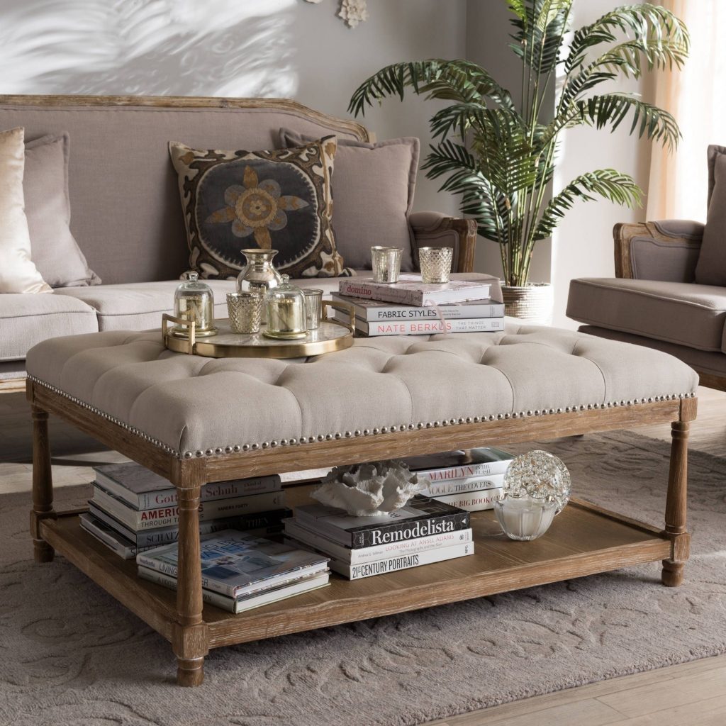 Upholstered coffee table type example