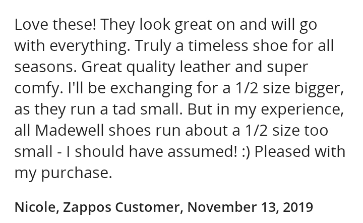 Madewell Sidewalk Low-Top positive customer review