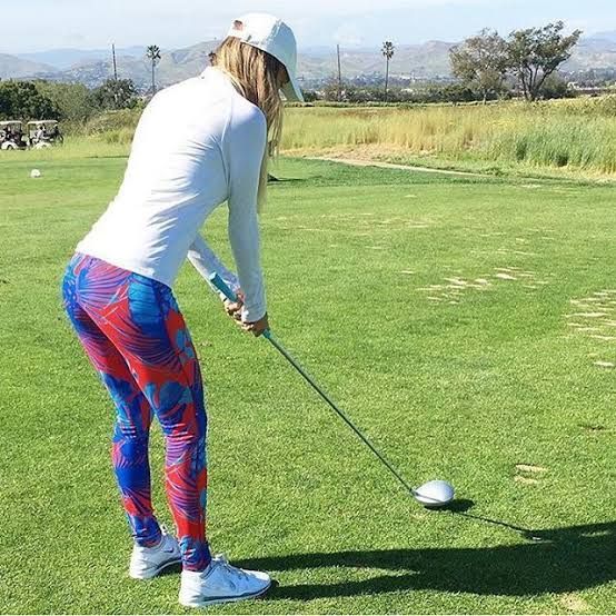 Colorful leggings to wear to Topgolf