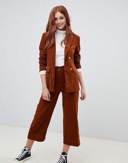 Brown corduroy pants brown corduroy blazer outfit idea