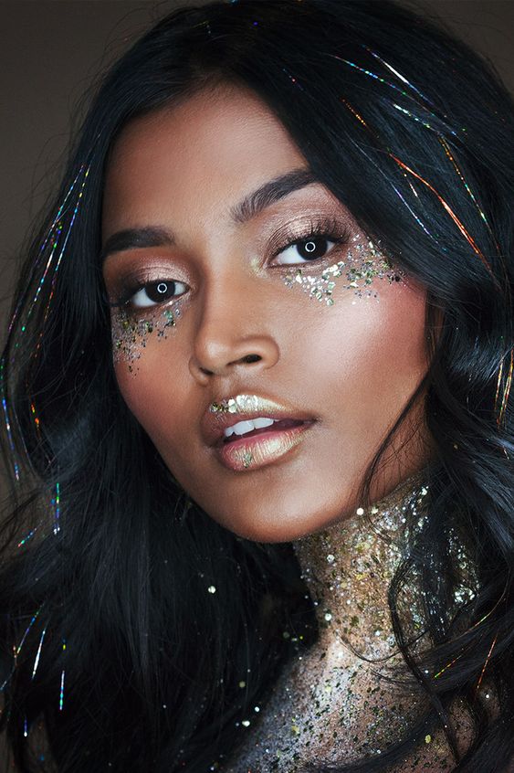 glitter makeup headshot Pinterest