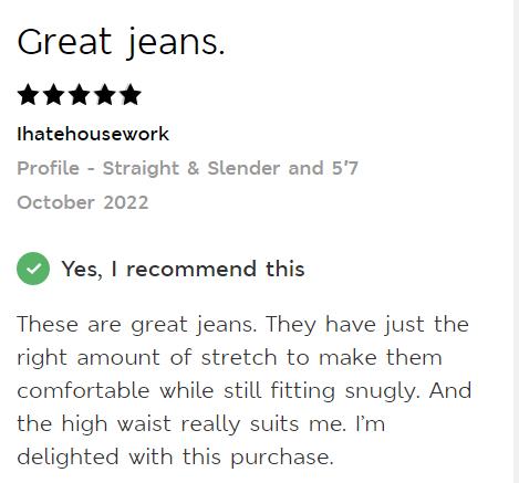 M&S High Waisted Skinny Jeans positive customer review