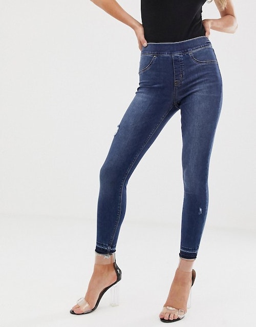 ASOS Spanx Shape and Lift Distressed Skinny Jeans for rectangle shape