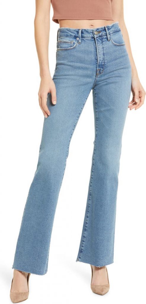 Good American Classic Bootcut Jeans bootcut jeans for rectangle shape