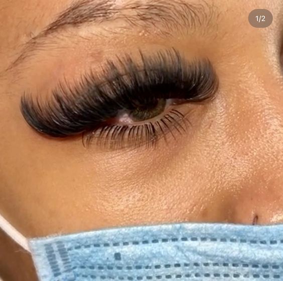 Too long inner lashes bad lash extensions example