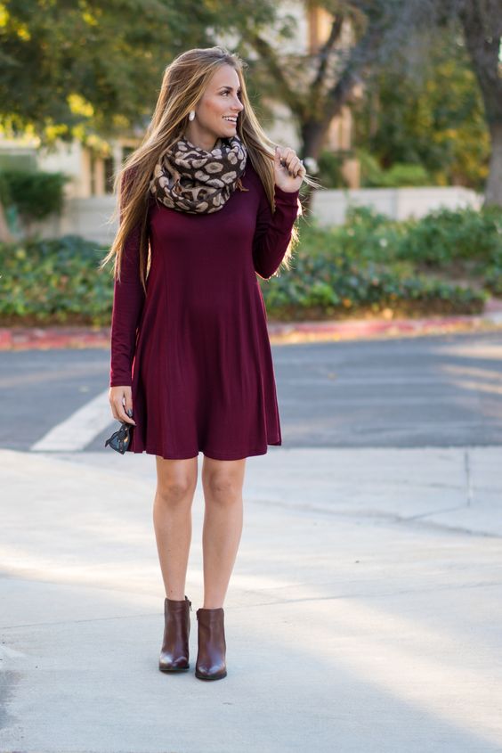 Brown shoes to wear with a burgundy dress