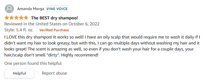 Moroccanoil Dry Shampoo Dark Tones positive customer review
