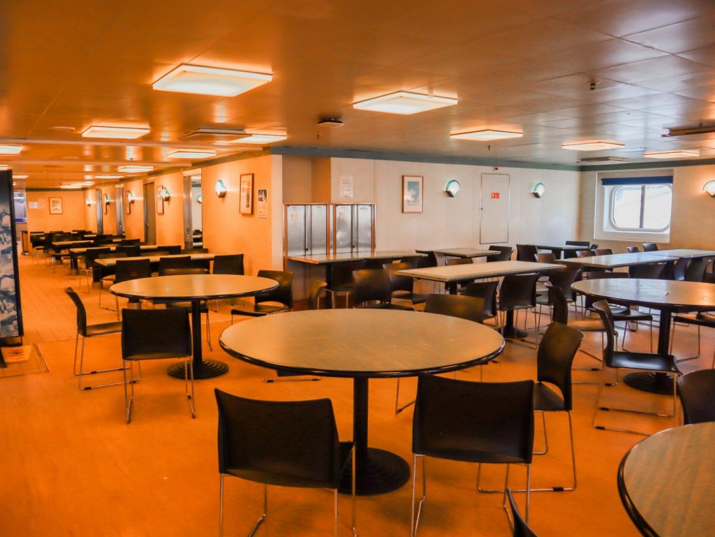 Social and dining room for the crew underwater cruise ship room example