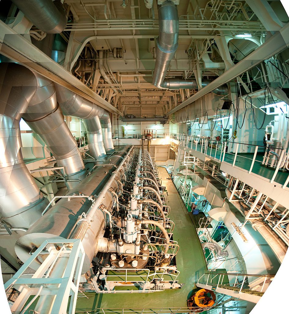 Cruise ship underwater engine room