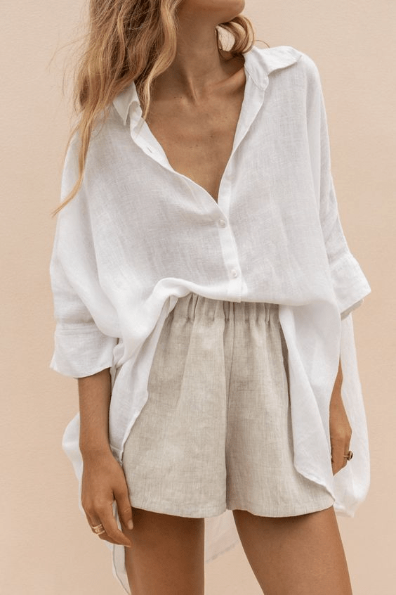 White linen shirt to wear to a spa