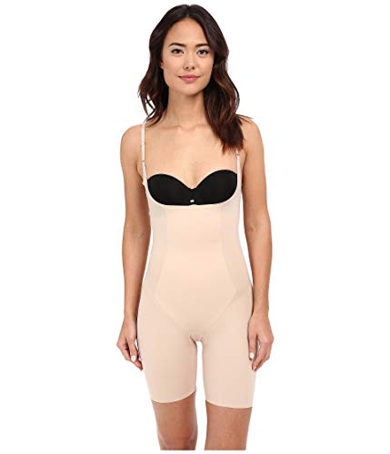 SPANX Thinstincts Open-Bust Mid-Thigh Bodysuit Soft Nude MD