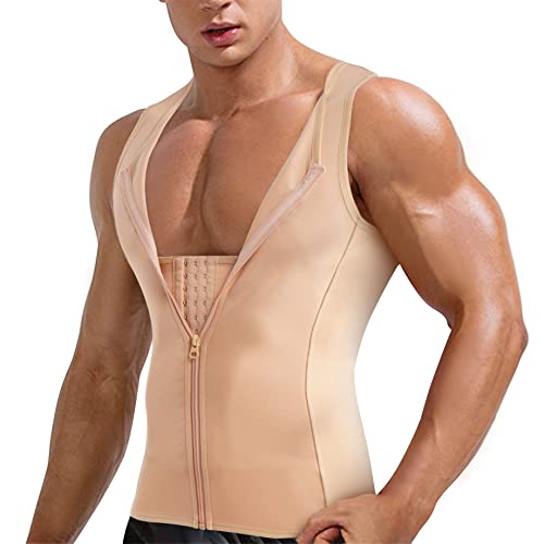 TAILONG Men Compression Shirt for Body Slimming Tank Top Shaper Tight Undershirt Tummy Control Girdle