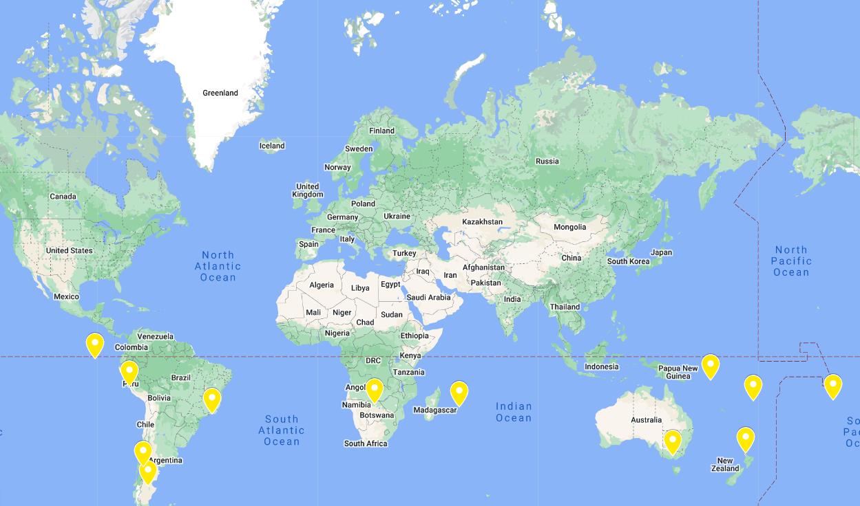 World Map Northern Southern Hemisphere