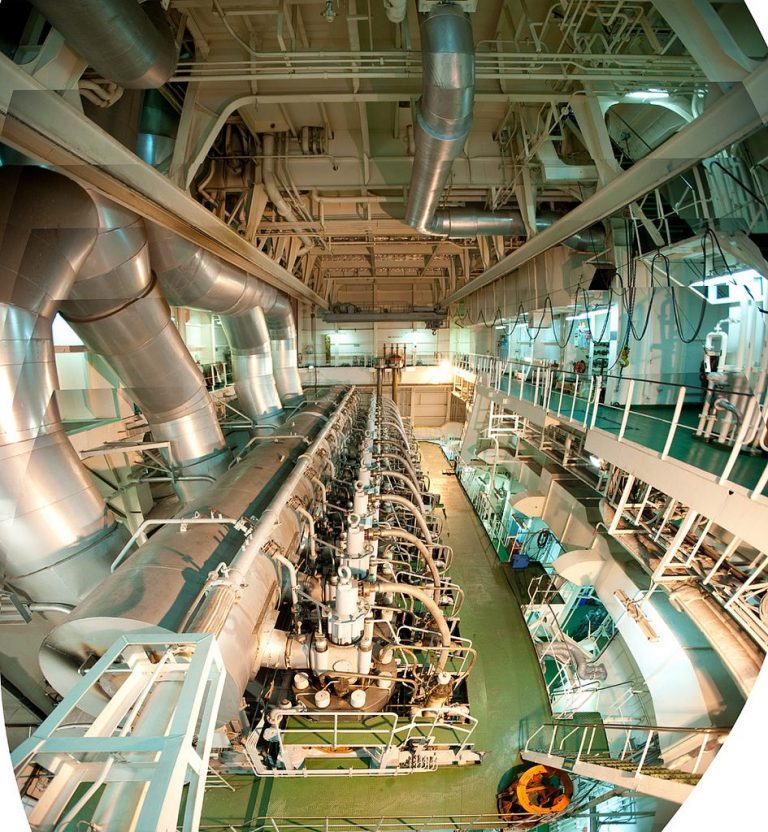 a cruise ship engine room